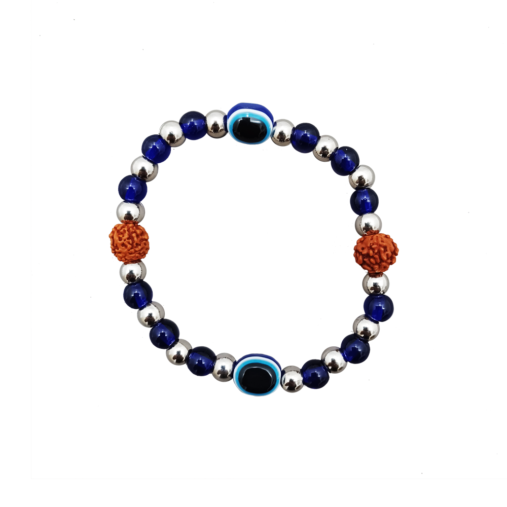 Evil Eye Rudraksha Bracelet ( Pack 12 ) Bhika Imports